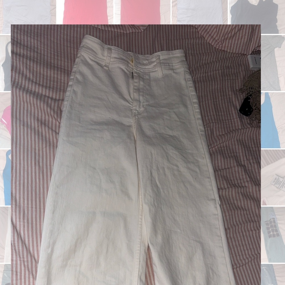 White High-Waisted Pants
